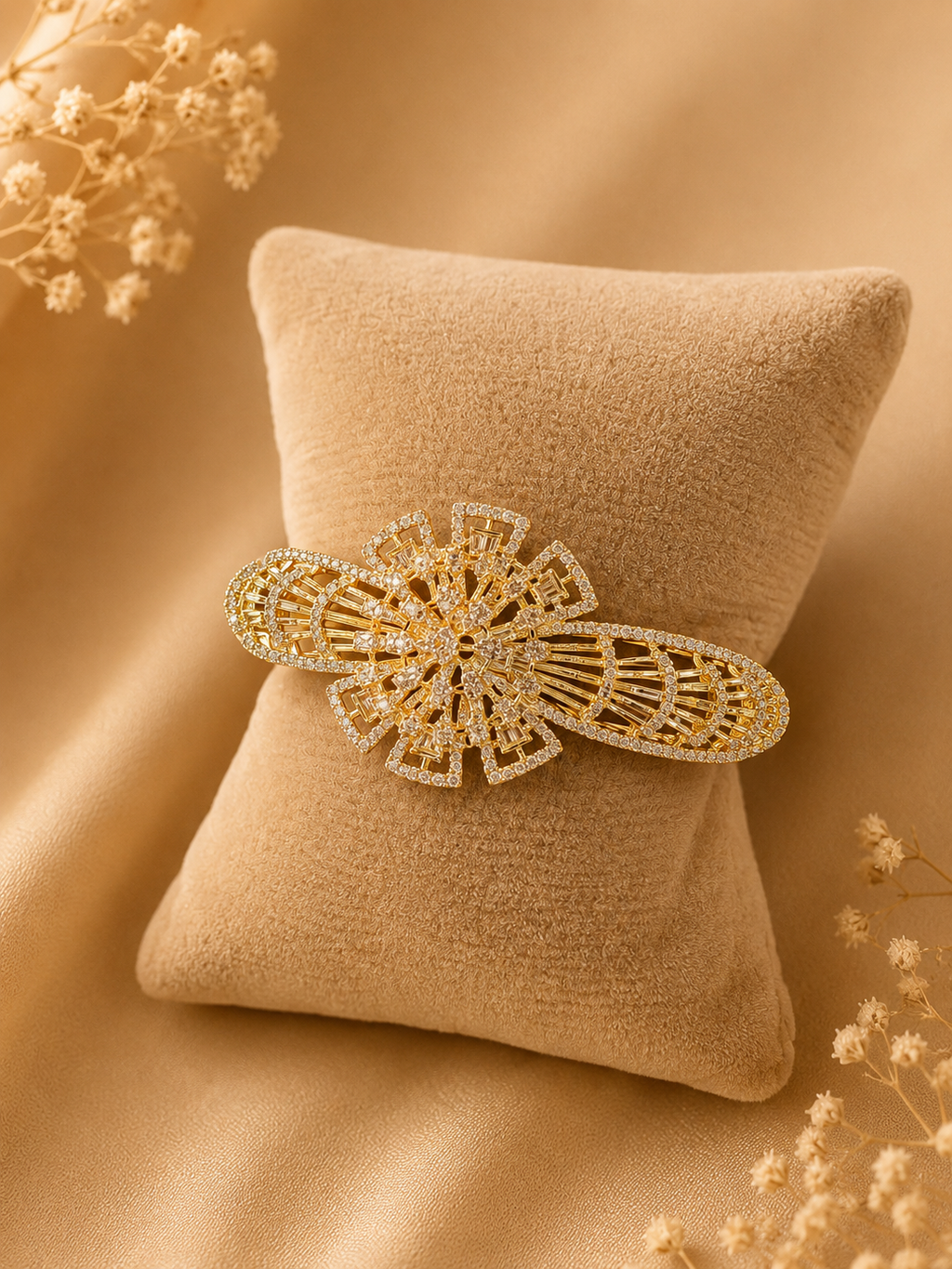 Luxury Floral Crystal Kada Bracelet for Women