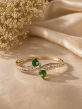 Elegant Teardrop Gemstone Bracelet with Crystal Halo Detailing