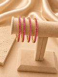 Ruby Stone Broad Kada Bracelet for Women