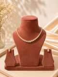 Classic Crystal Tennis Necklace Set with Stud Earrings