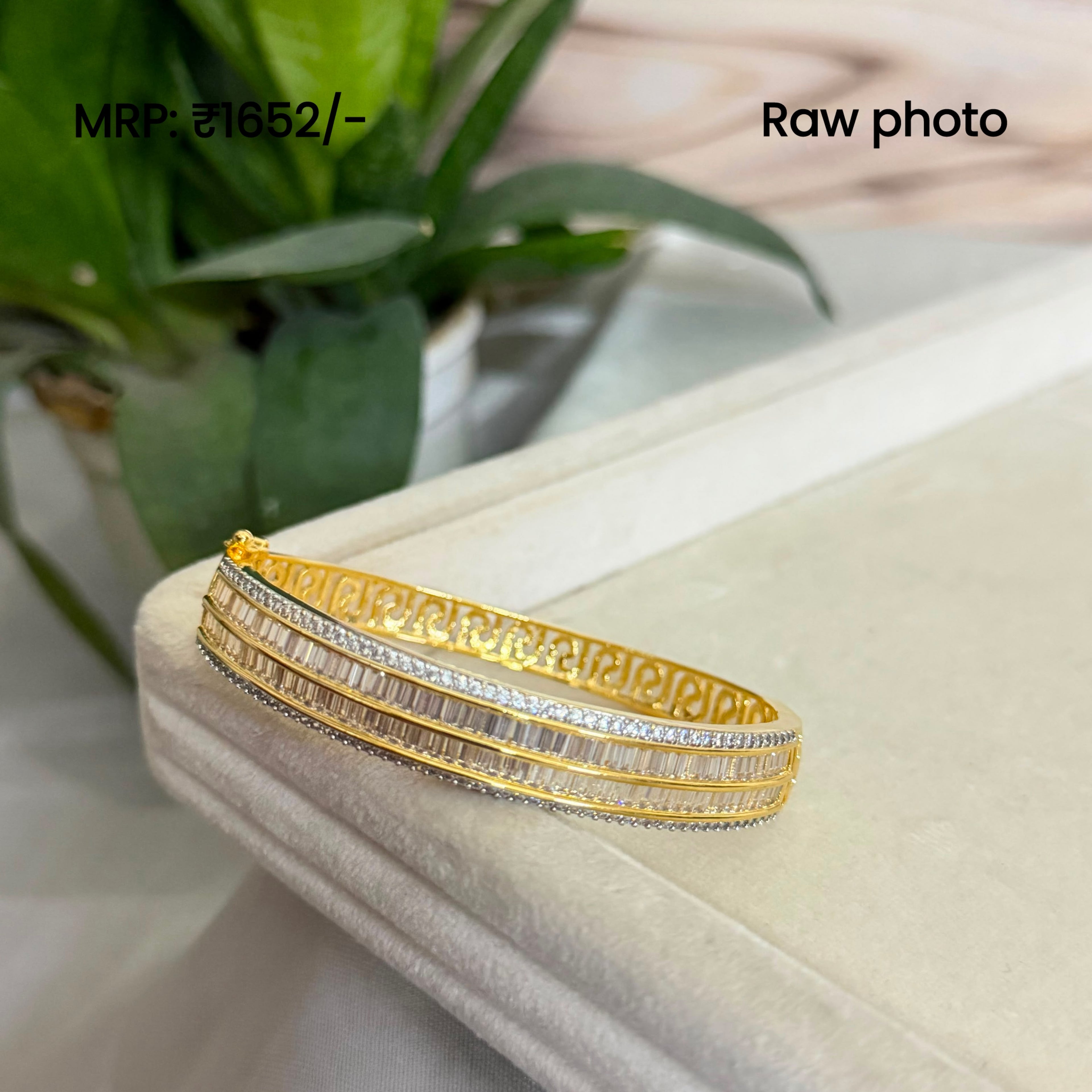 Infinity Baguette Diamond Look Bracelet | American Diamond Kada for Women