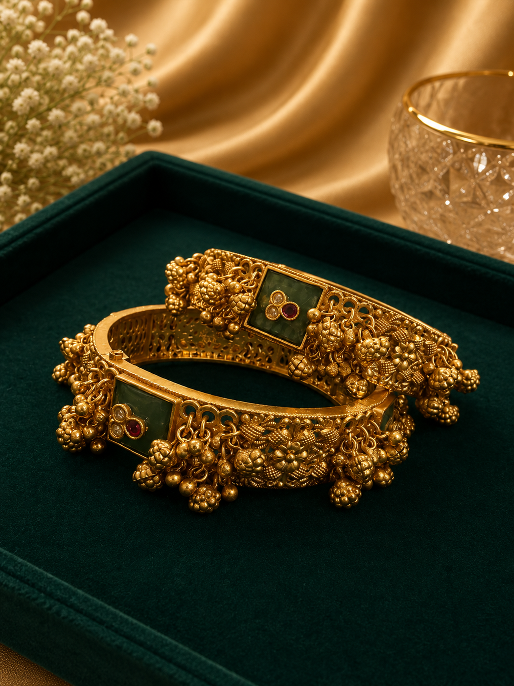 Royal Meenakari Kundan Kada Bracelet Pair