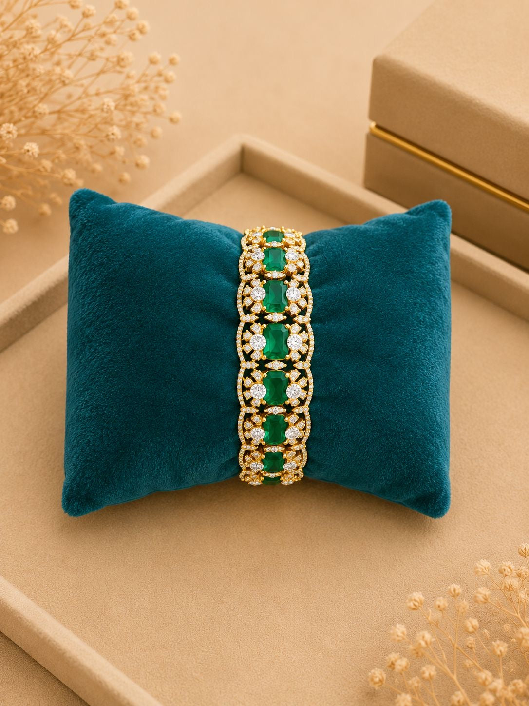 Elegant Ruby Diamond Open Cuff Bracelet for Women