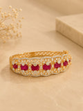 Ruby Stone Diamond Statement Kada Bracelet