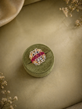 Adjustable Ruby Band Statement Ring with Diamond Look Floral Detailing
