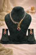 Ruby Geometric Statement Necklace Set