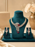 Ruby Drop Diamond Statement Necklace Set