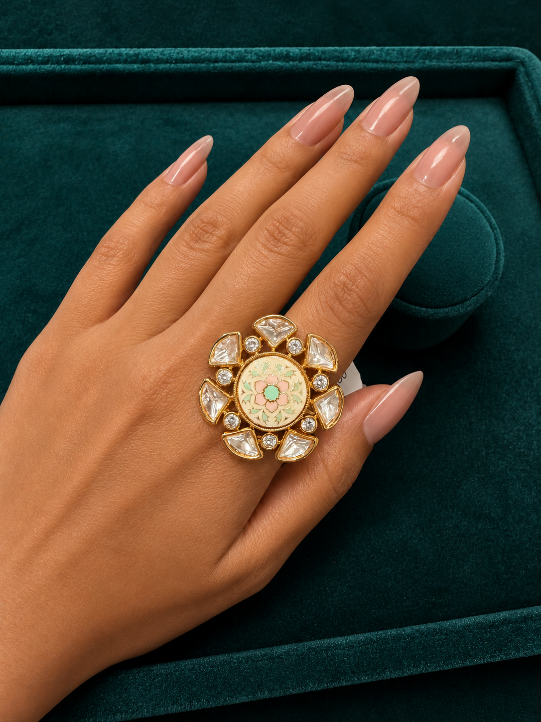 Pastel Floral Statement Ring
