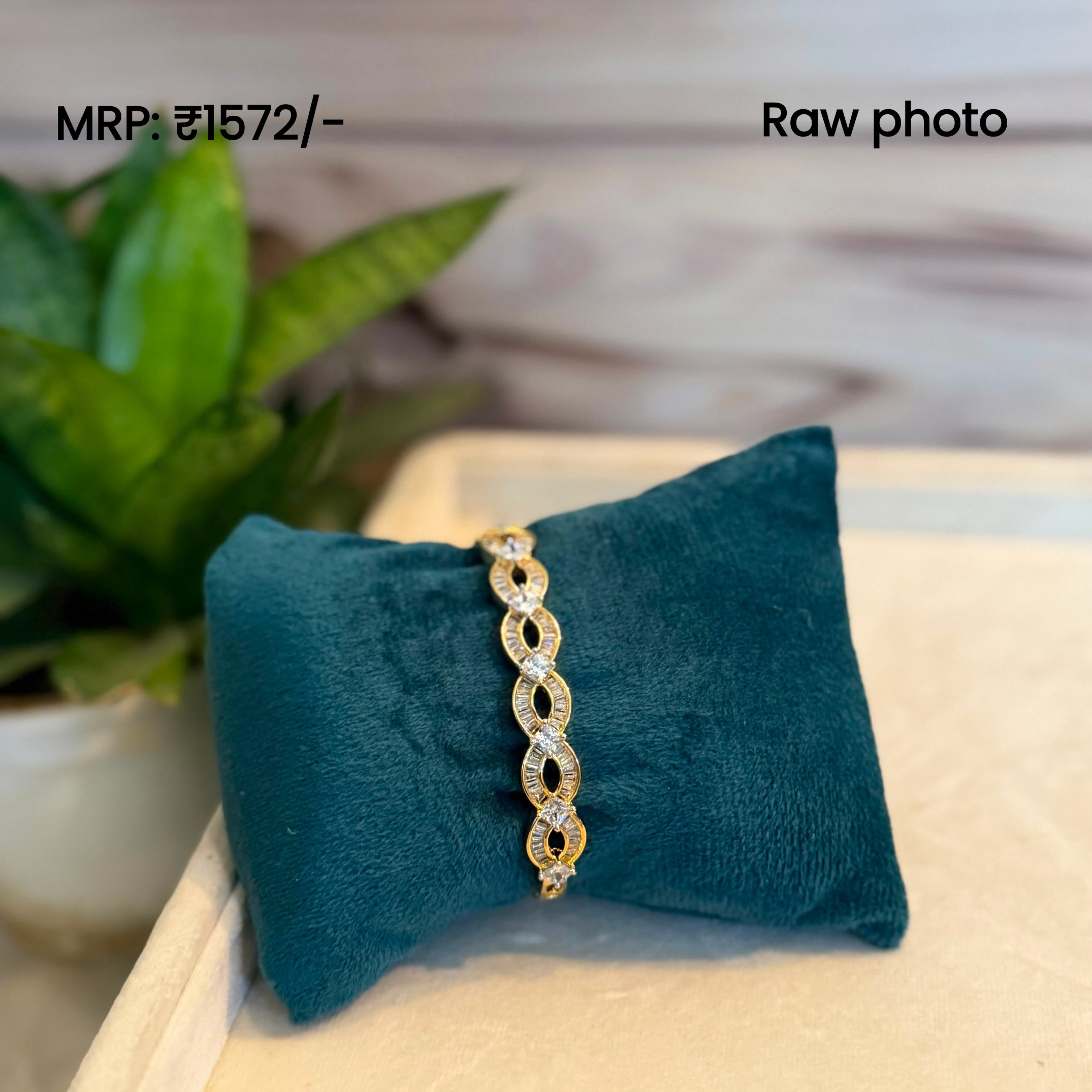 Infinity Spark Diamond Look Bracelet | Elegant Gold Finish Crystal Bangle