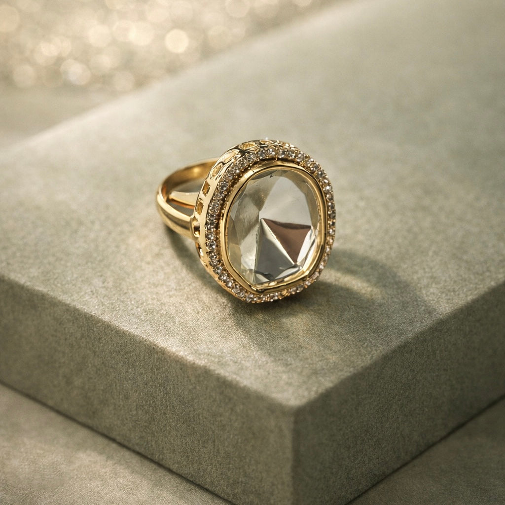 Polki Halo Cocktail Ring