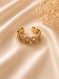 Champagne Crystal Adjustable Band Ring