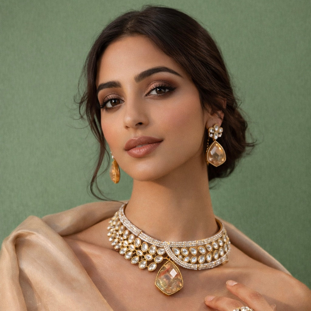 Moissanite Collar Necklace Set