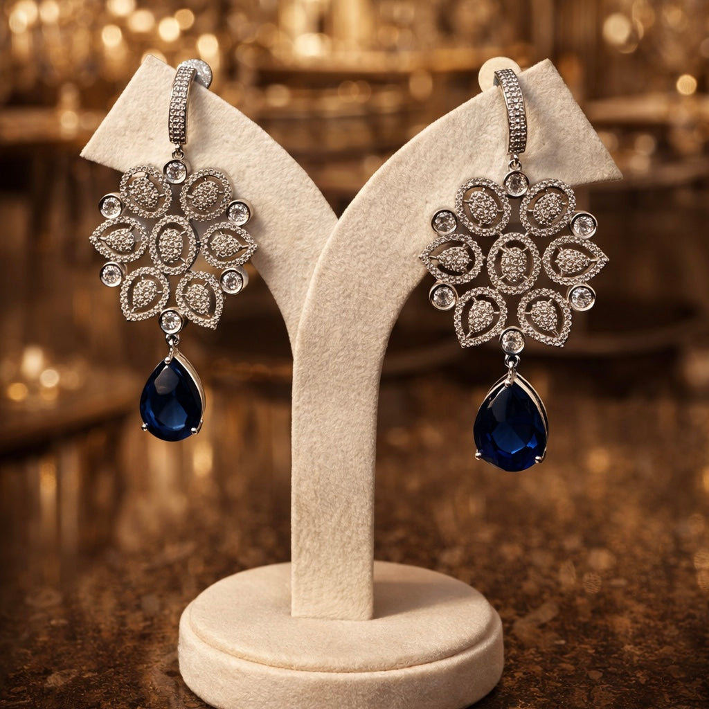 Blue Stone AD Earrings