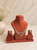 Ruby Diamond Look Necklace Set | Elegant Party Wear Jewellery