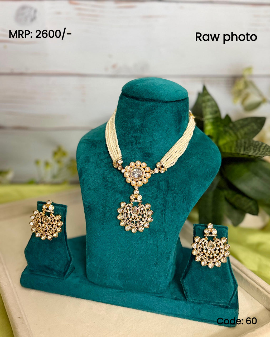 Pearl Kundan Pendant Necklace Set | White Multi Layer Pearl Jewellery | Anti Tarnish