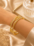 Elegant Twisted Gold Bangles Set for Women