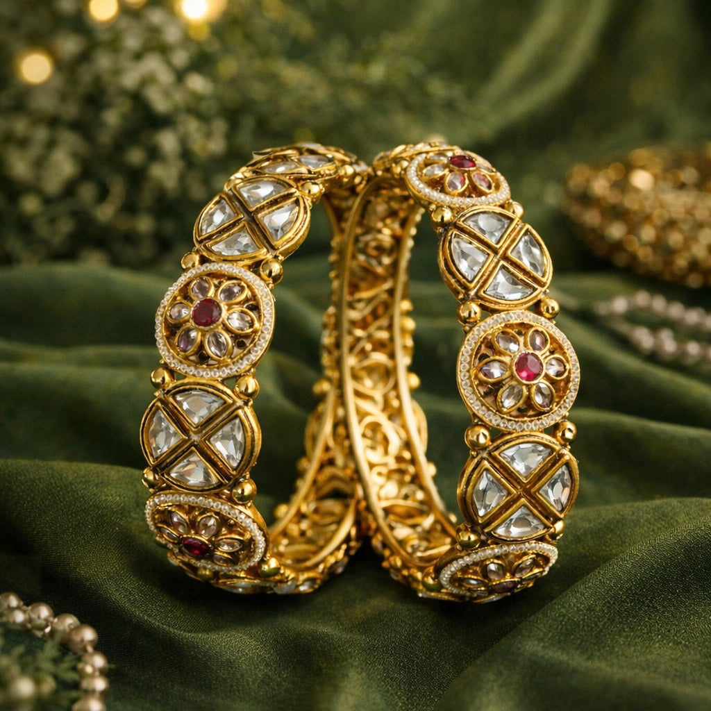 Kundan Meenakari Bangles
