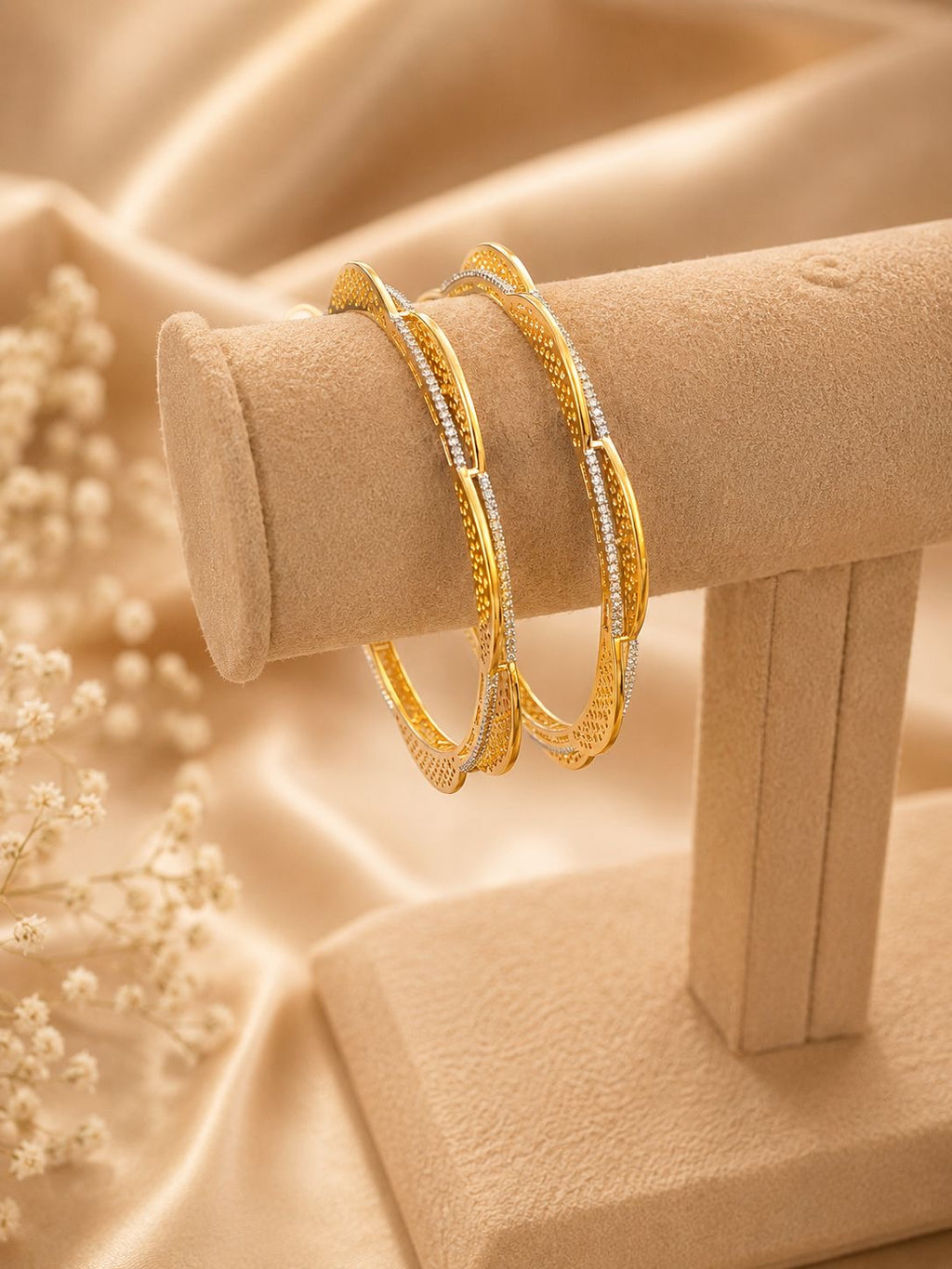 Elegant Twisted Gold Bangles Set for Women