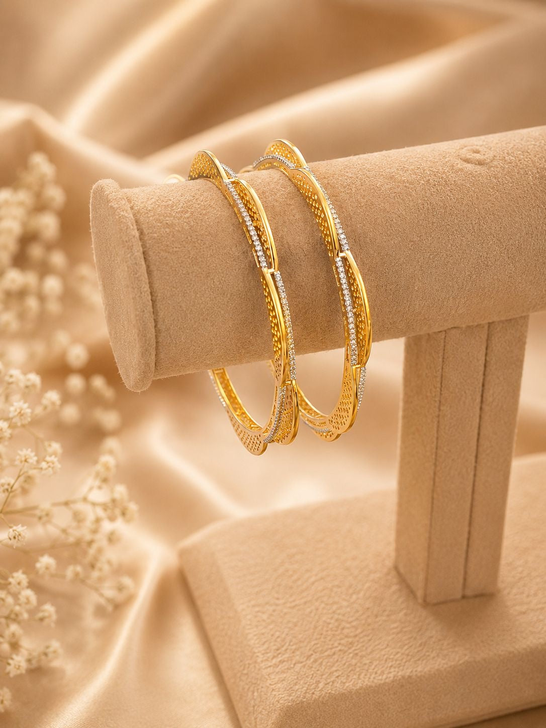 Elegant Twisted Gold Bangles Set for Women
