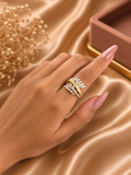Diamond Leaf Wrap Ring | American Diamond Adjustable Designer Statement Ring for Women