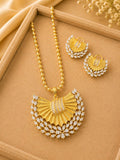 Sunburst Crystal Pendant Necklace Set