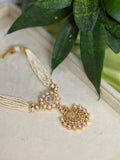 Pearl Kundan Pendant Necklace Set | White Multi Layer Pearl Jewellery | Anti Tarnish