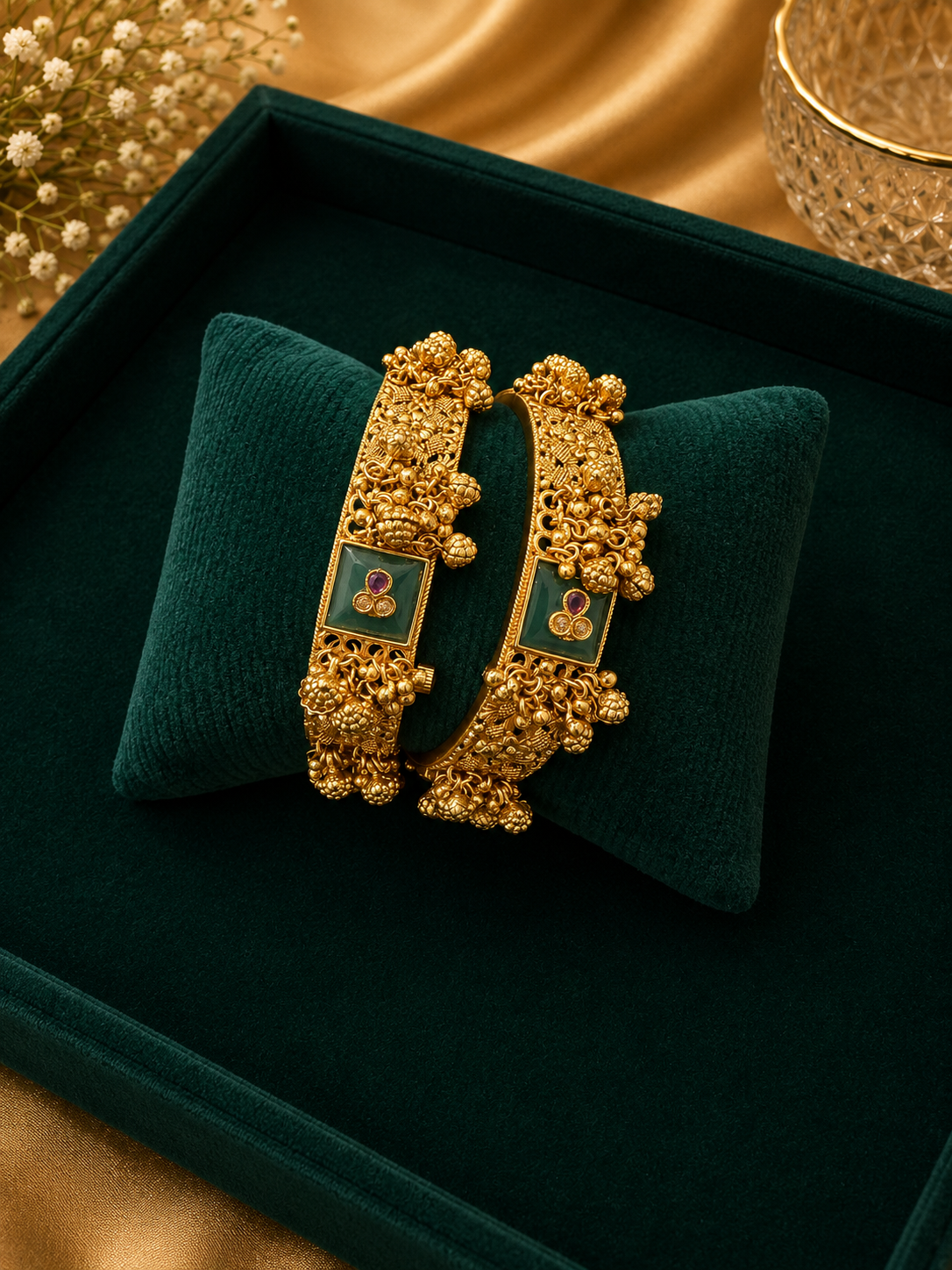 Royal Meenakari Kundan Kada Bracelet Pair