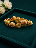 Ruby Enamel Floral Antique Kada Bangles