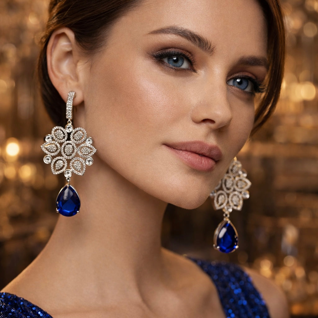 Blue Stone AD Earrings