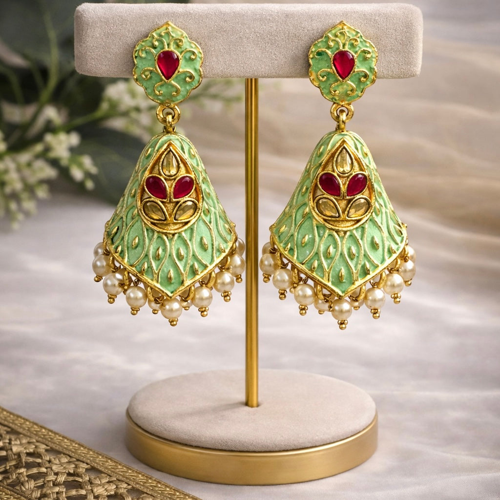 Meenakari Jhumka Earrings