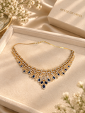 Blue Diamond Look Necklace Set