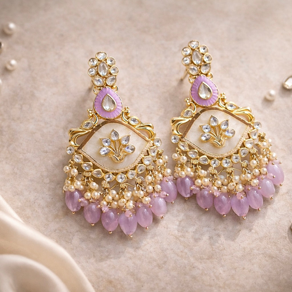 Soft Pastel Kundan Earrings