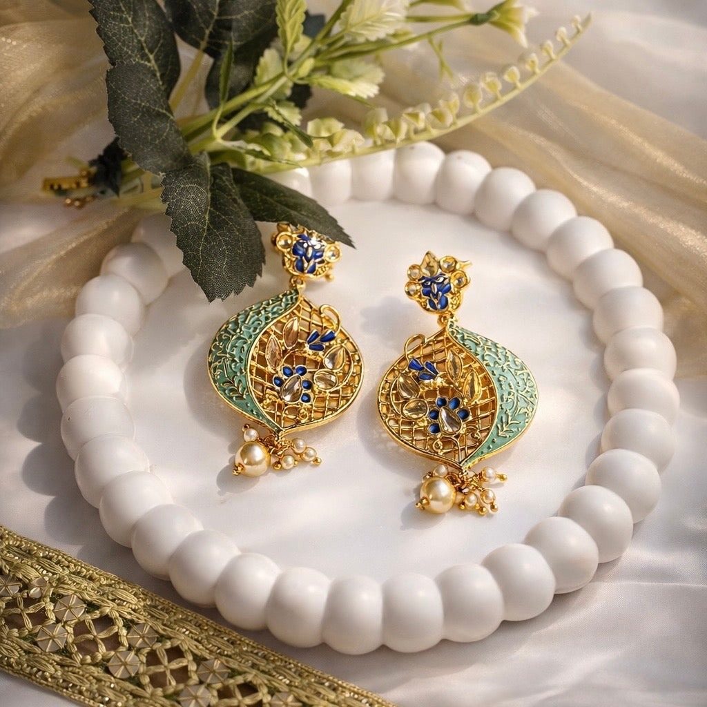 Meenakari Red Earrings