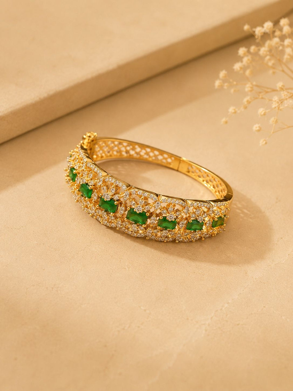 Elegant Ruby Diamond Open Cuff Bracelet for Women