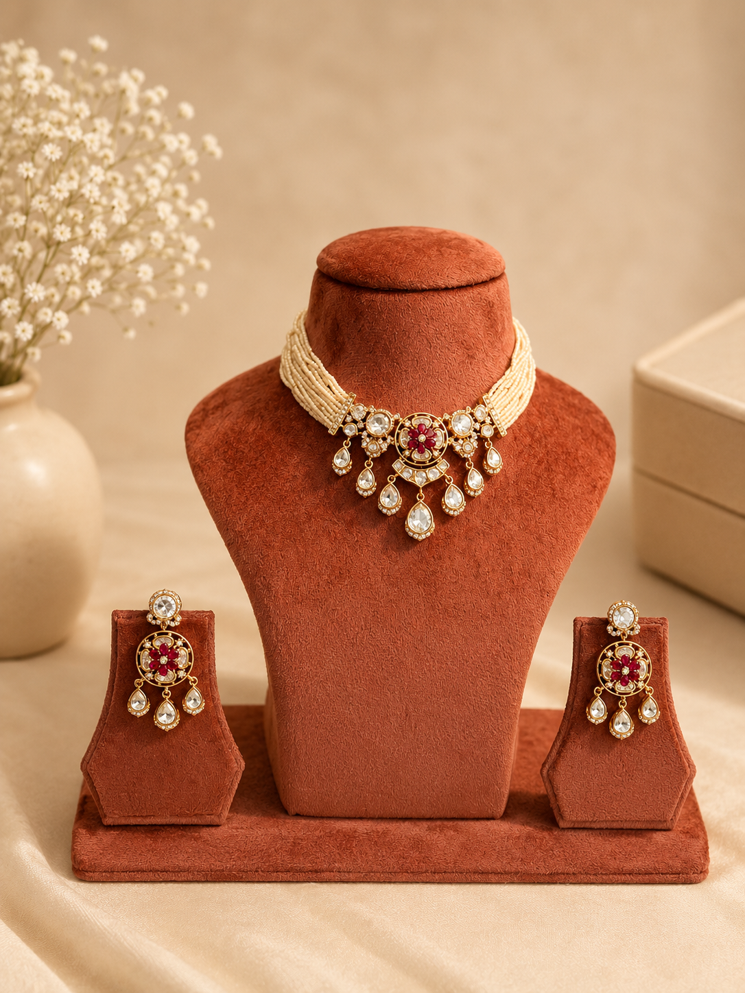 Pearl Kundan Choker Set | Traditional Bridal Jewellery