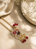 Red Krishna Pendant Necklace Set | Temple Jewellery | House of Orna