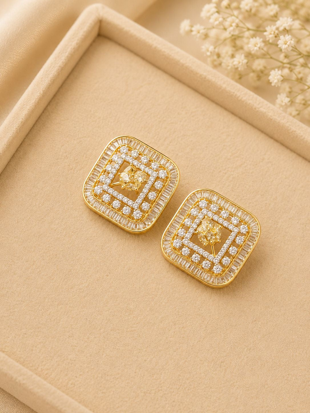 Diamond Teardrop Pendant Necklace Set