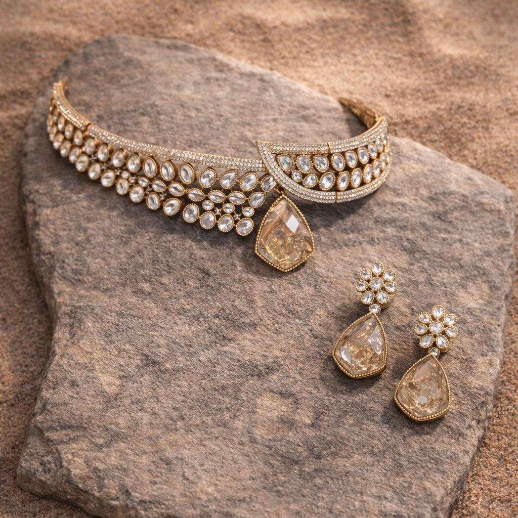 Moissanite Collar Necklace Set