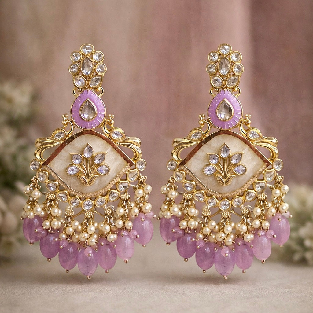 Soft Pastel Kundan Earrings