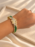 Green Diamond Look Gold Bracelet
