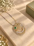 Green Leaf Diamond Look Necklace Set