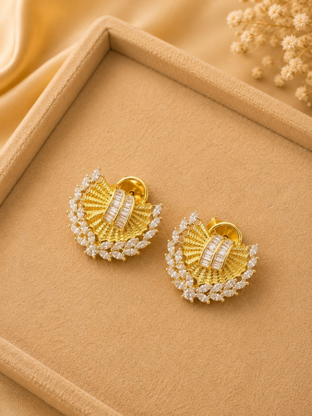 Sunburst Crystal Pendant Necklace Set