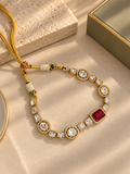 Red Stone Polki Look Necklace Set