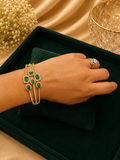 Emerald Crystal Triple Layer Bracelet Set