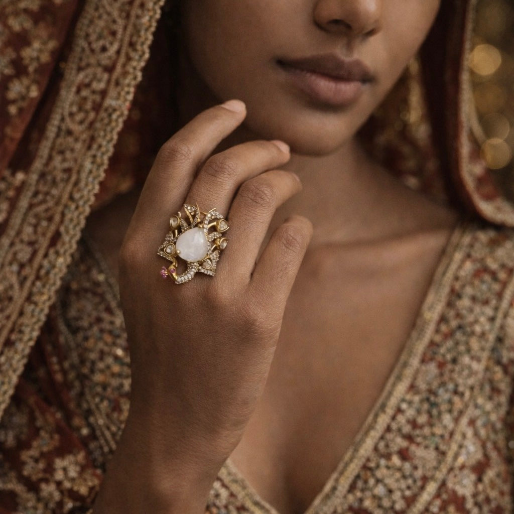 Kundan Cocktail Ring