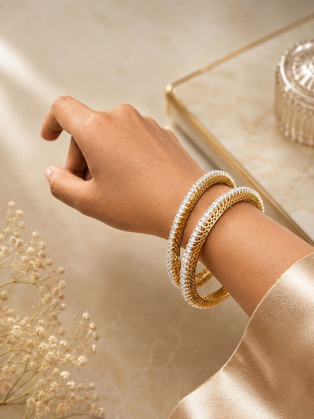 Elegant Diamond Style Stackable Bangles for Women