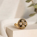 Moissanite Floral Medallion Ring