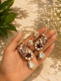 Royal Peacock Ear Cuff Earrings | Purple Crystal Statement Earrings | Anti Tarnish