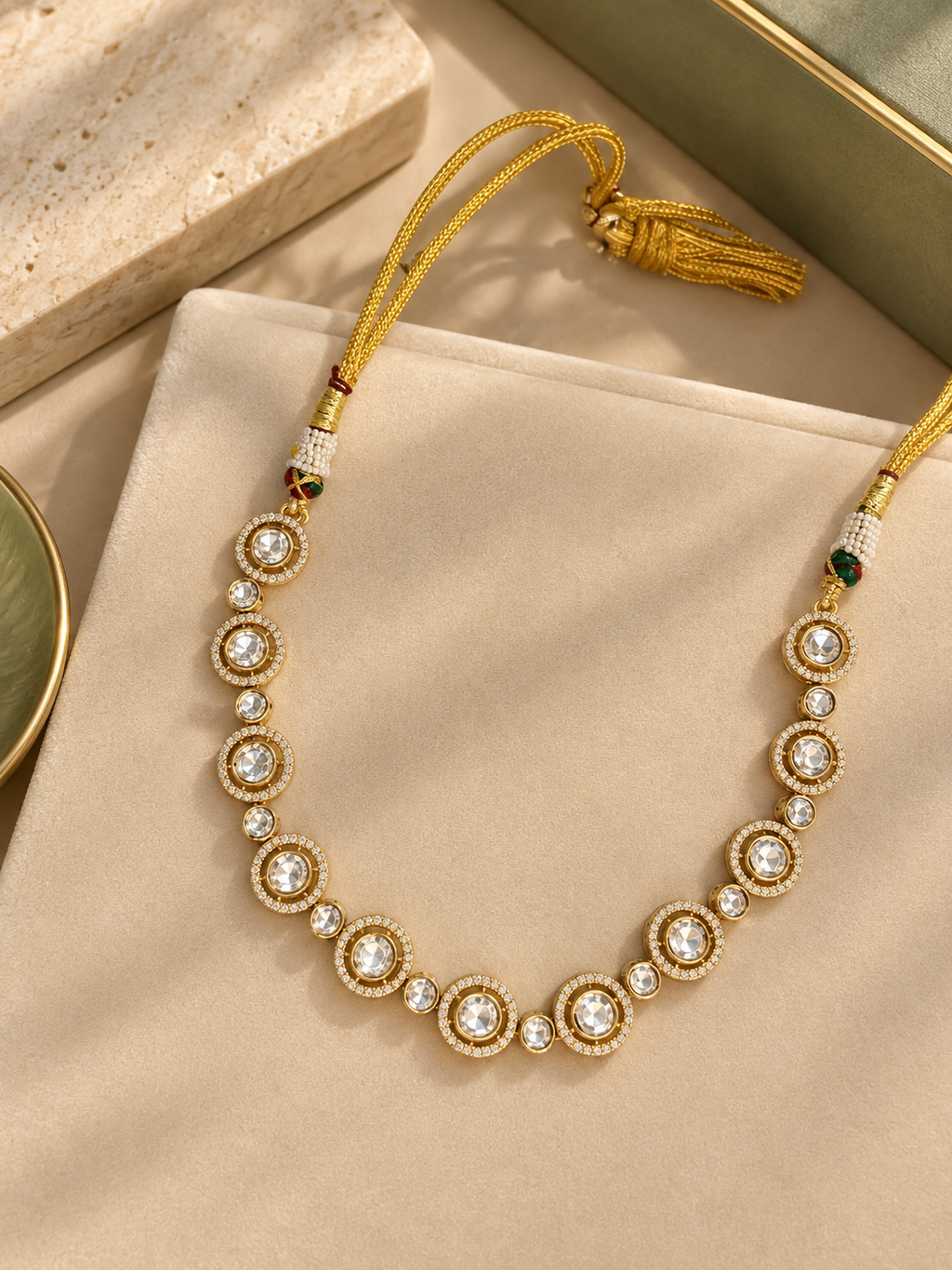 Black Kundan Diamond Look Necklace Set