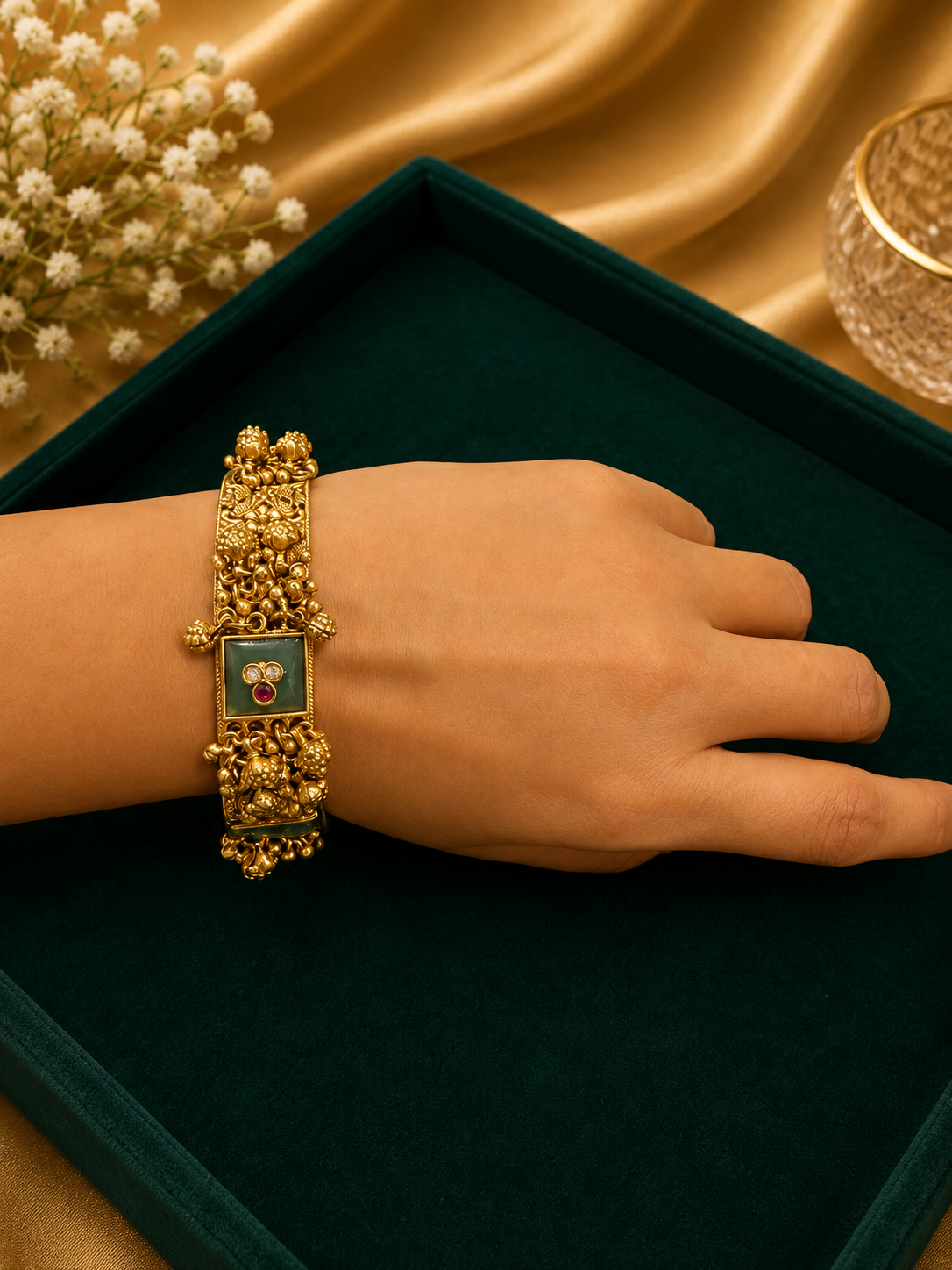 Royal Meenakari Kundan Kada Bracelet Pair